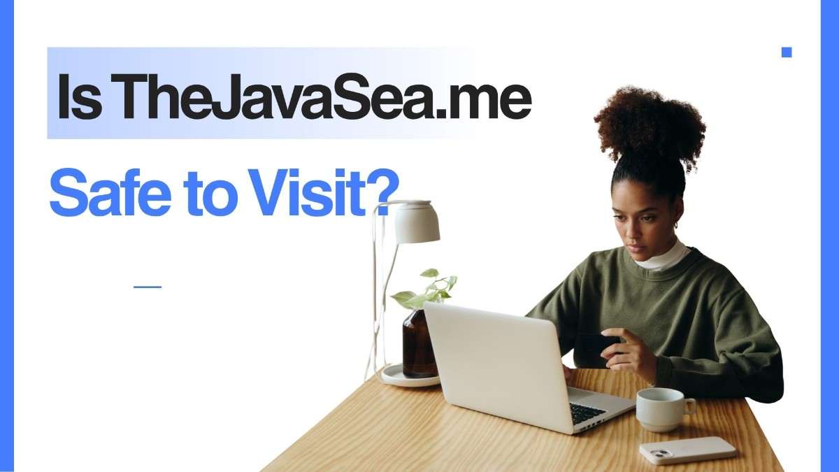 TheJavaSea.me Leaks AIO-TLP370 – illustration of a laptop user researching whether TheJavaSea.me is safe to visit amid online leak and cybersecurity concerns.